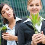 Businesswomen with Plants